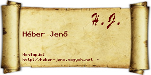 Héber Jenő névjegykártya